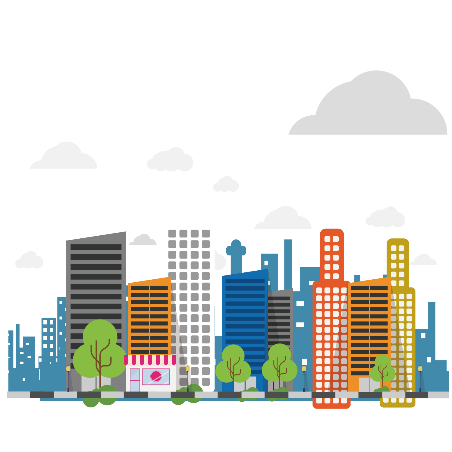 Cityscape background silhouette 1